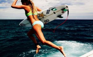 surfing girl