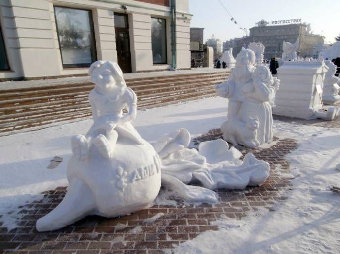 Снежная баба, как вид искусства