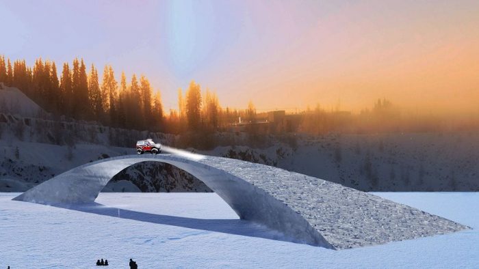 Ледяной мост по проекту Леонардо да Винчи